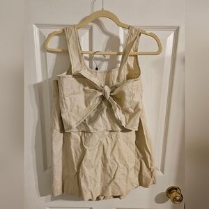 Linen set - crop top and long skort